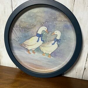 Snowy‎ goose decorative metal tray
